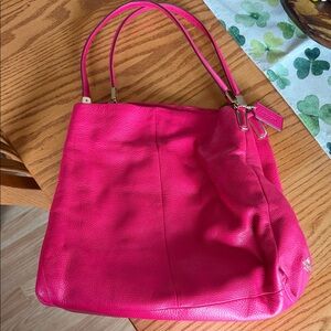 Coach Pink Leather Tote Bag